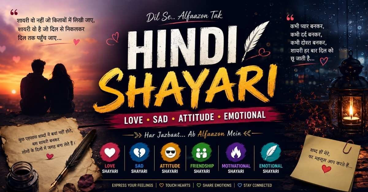 Hindi Shayari: Love, Sad, Attitude & Emotional Shayari